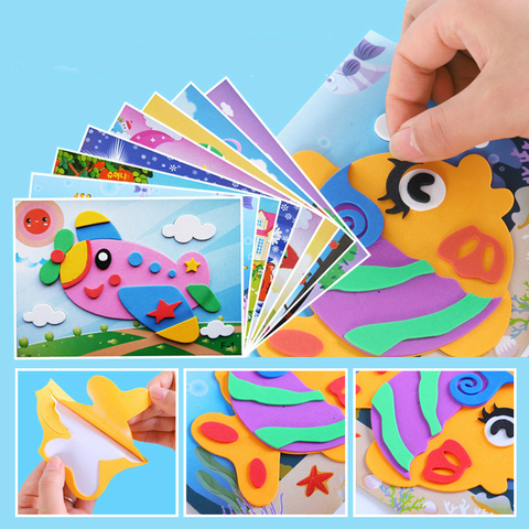 Autocollant 3D en mousse EVA d'animaux, dessin animé, Puzzle créatif, 20 Styles, jouets éducatifs, apprentissage précoce, idée cadeau pour enfants ► Photo 1/6