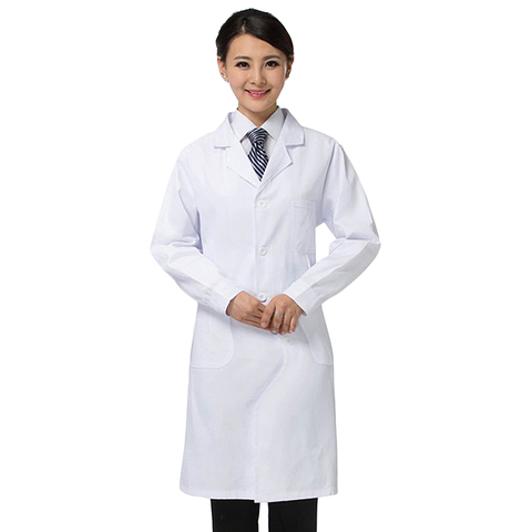 Unisexe manches longues Scrubs laboratoire infirmière médecin blanc manteau uniformes ► Photo 1/3