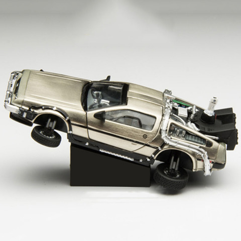 Modèle de voiture en alliage de métal, 1/43, échelle, retour au futur, partie 1, 2, 3 fois, Machine DeLorean DMC-12, modèle de jouets, présentoir ► Photo 1/6