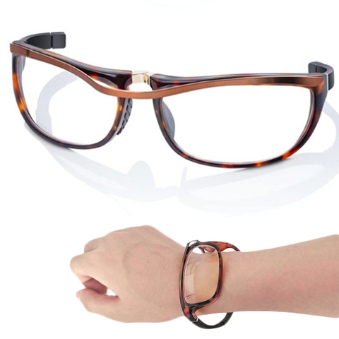 Portable poignet-monté magnétique lunettes de lecture pour hommes femmes pliant Anti lumière bleue presbytie loupe plein cadre + 1.5 + 2.5 ► Photo 1/6