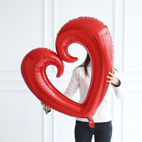 Ballons géants en forme de cœur creux 18/30/40 pouces, pour la saint-valentin, décorations de fête de mariage, ballons en forme de cœur rouge grande taille ► Photo 1/6