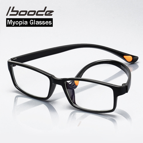 Iboode ultraléger TR90 myopie optique lunettes cadre hommes femmes carré myope lunettes pour étudiant avec dioptrie-1.0 1.5 2.0 2.5 ► Photo 1/6