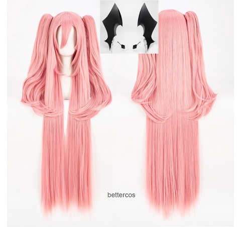 Perruque Cosplay synthétique lisse de 100CM de Long + bonnet, sans Seraph de l'extrémité Krul Tepes, queue de cheval à Clip, résistante à la chaleur ► Photo 1/6