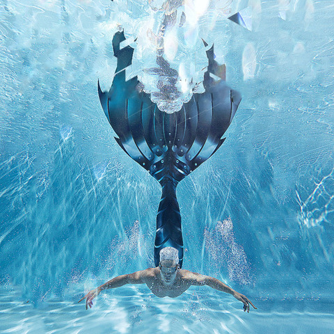 Maillot de bain à longue queue de sirène multicolore pour hommes, costume de cosplay professionnel de plongée, de natation, performance sur scène ► Photo 1/4