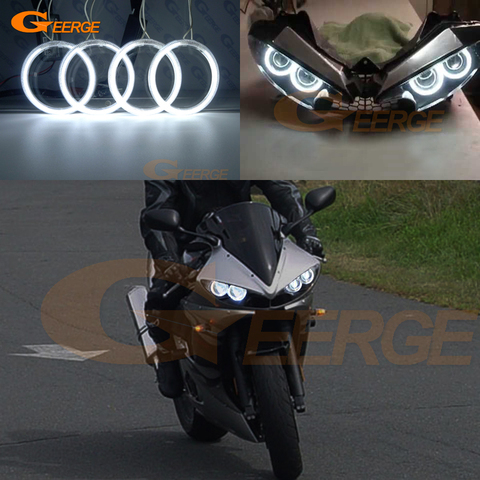 Pour Yamaha Yzf R6 03 04 05 R6S 06 07 08 09 Excellent kit yeux d'ange CCFL Ultra lumineux anneaux halo ► Photo 1/6