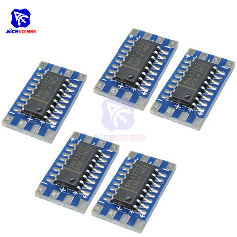 Diymore – Mini Port série pour Arduino MCU RS232 à TTL, Module de carte adaptateur de convertisseur MAX3232 3-5V, pièces électroniques, 5 pièces/lot ► Photo 1/6