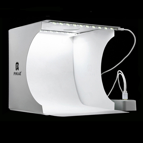 Mini pliant Studio de photographie boîte souple Lightbox Softbox Kit de fond Photo Studio boîte à lumière 2 panneaux LED pour appareil Photo reflex numérique ► Photo 1/6
