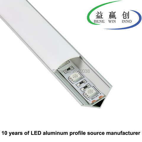 Profilés Aluminium pour bande led, angle à 60 ° AL6063, 10 pièces/lot, pour éclairage, armoire de cuisine ► Photo 1/6