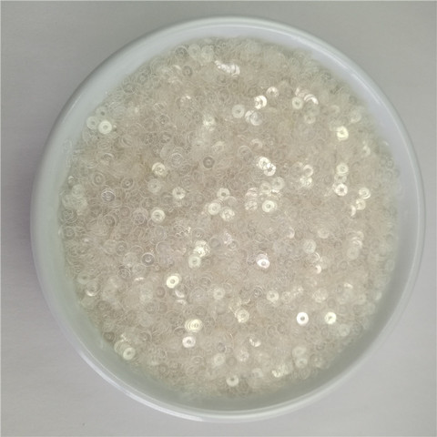 Paillettes rondes, blanches transparentes, 3mm, 4mm, pour la couture artisanale, décoration, tissu de vêtement, accessoires confettis soi-même ► Photo 1/4