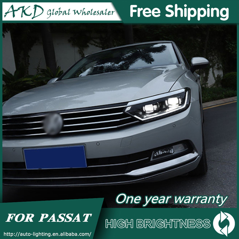 AKD voiture style lampe frontale pour VW Passat B8 EUR Verson 2016 2017 phares Passat B8 phare LED DRL H7 D2H Hid Bi xénon faisceau ► Photo 1/6