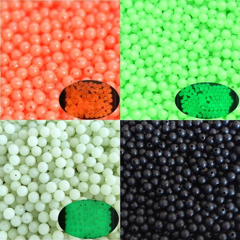 100 pièces dur pêche perles 4mm-8mm noir vert plastique perles rondes pêche arrêts bouchon carpe pêche engins Terminal attirail ► Photo 1/6