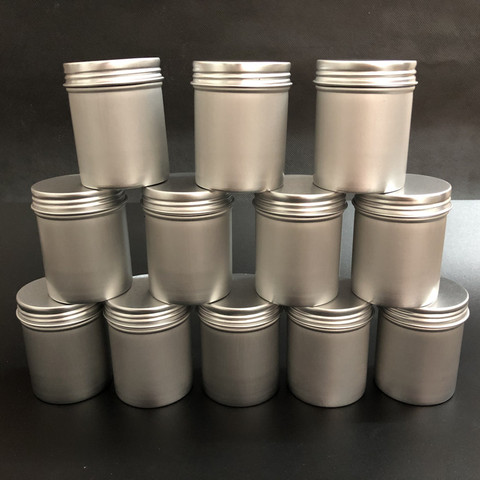 Bocaux de stockage en aluminium, 3 tailles et 4 ensembles, boîte à épices de stockage en aluminium, café, bonbons, thé, ensemble de pots ronds en métal pour baume à lèvres, pots à épices ► Photo 1/6