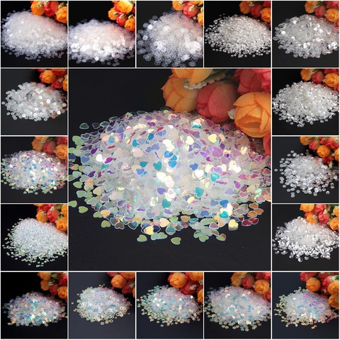 Paillettes transparentes en cristal de 3 à 10mm, 20g, forme plate, prune carrée en PVC, pour artisanat, vêtements, accessoires de couture, 20g ► Photo 1/6