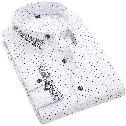 Chemise à manches longues avec poche pour homme, 100% Polyester, tissu imprimé Floral, décontracté, doux et confortable, DS375 ► Photo 1/6