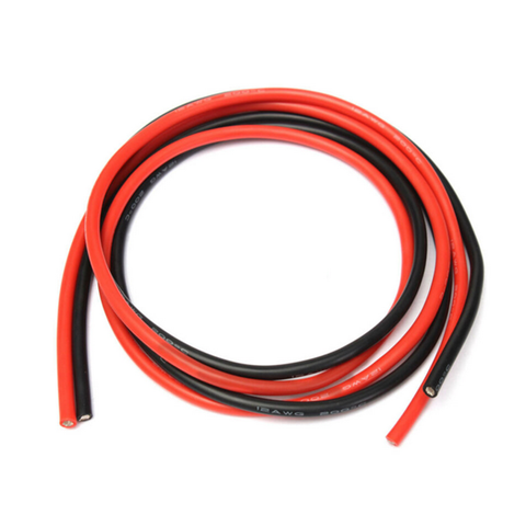 Câble métallique en Silicone souple, résistant à la chaleur, 1 mètre, noir + 1 mètre, pour Gel de silice souple, 14AWG, 16AWG, 18AWG, 20AWG, 22AWG, 24AWG, 26AWG ► Photo 1/4