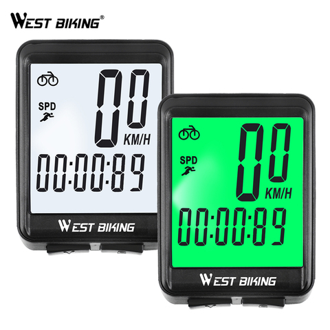 WEST BIKING – ordinateur de vélo multifonction, étanche à la pluie, filaire, sans fil, odomètre, compteur de vitesse pour vélo, vtt, accessoires de bicyclette ► Photo 1/6