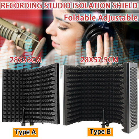 Microphone pliable Isolation acoustique bouclier mousse acoustique panneau  Studio pour l'enregistrement des accessoires de Microphone de diffusion en  direct - Historique des prix et avis