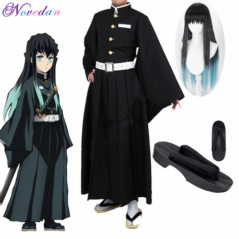 Déguisement de Cosplay Anime Demon Slayer: déguisement de Cosplay de Kimetsu no Yaiba, déguisement d'halloween Tokitou Muichirou, perruque pour hommes ► Photo 1/6