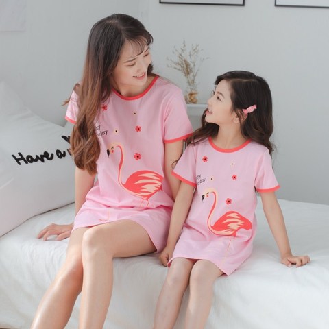 Summer Children's Nightgown Baby Girls Clothes Cotton Kids Sleepwear Flamingo Nightdress Princess Home Wear Sleep Dress For Kids ► Photo 1/6