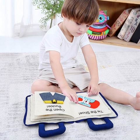 Montessori jouets pour enfants 1 an bébé livres apprentissage éducation 3D tissu calme activité livre d'histoire pour les tout-petits 2 ans cadeaux ► Photo 1/6