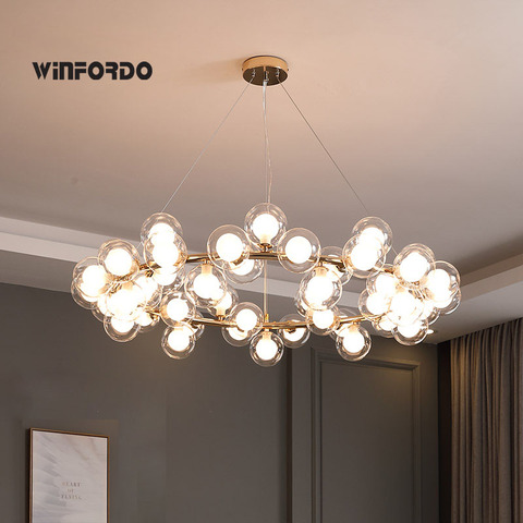 Plafonnier LED à bulles au design moderne, éclairage de luxe, Luminaire décoratif d'intérieur, idéal pour un salon ou une salle à manger, G4, 2022 ► Photo 1/6