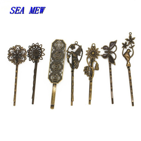 SEA MEW – pinces à cheveux Vintage en métal et cuivre pour femmes, Barrettes en Bronze Antique pour la fabrication de bijoux ► Photo 1/6