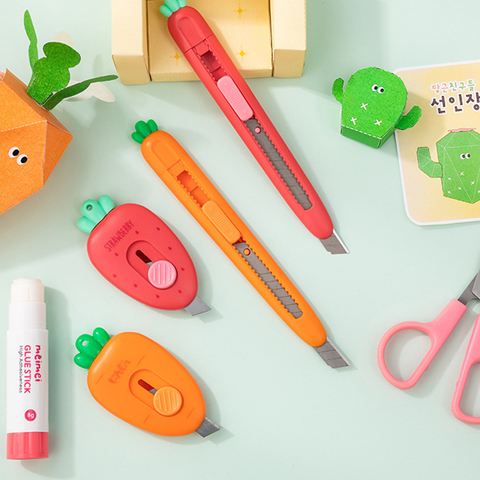 Mini couteau Portable pour l'art de la carotte, emballage Express, coupe-papier de bureau, papeterie scolaire, 1 pièces ► Photo 1/6