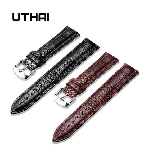 UTHAI – Bracelet de montre Z22 en cuir véritable souple, ceinture de 16 18 20 22 24mm, nouvelle collection ► Photo 1/4