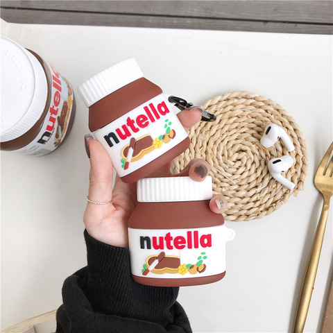 Nutella boîte de confiture en conserve pour AirPods 2 Pro Silicone casque écouteur boîte de charge dessin animé housse de protection pour Airpods Pro Case ► Photo 1/6