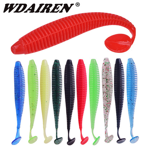 Lot d'appâts artificiels en Silicone pour la pêche, pack de leurres souples pour attraper des poissons tels que les aloses, les ménés, les ménés, les bars et les carpes, 9.5cm, 3g, 10 pièces ► Photo 1/6