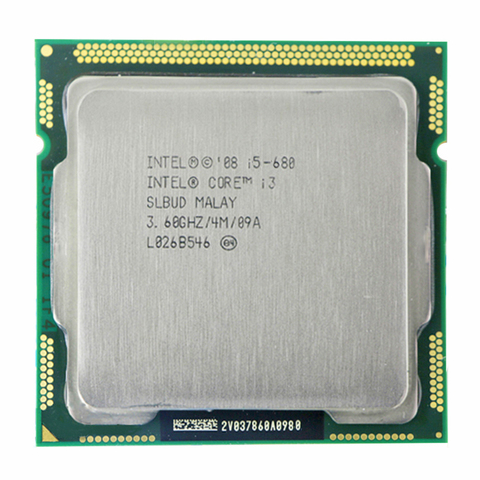 Processeur INTEL CORE i5-680 i5 680 3.6 GHz, Dual Core 4M, Socket LGA1156, pour ordinateur de bureau ► Photo 1/2