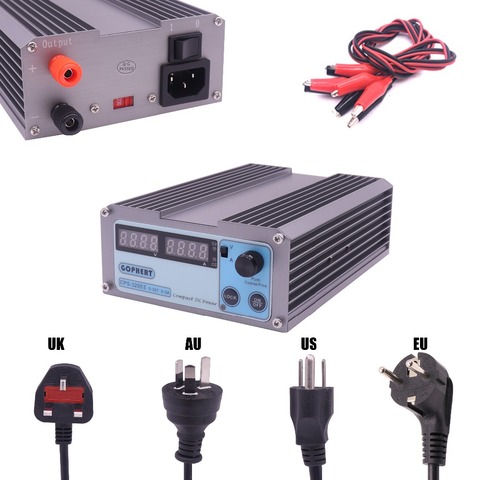 Alimentation électrique compacte, réglable numériquement, DC, avec cadeau, CPS-3205 II, 160 w (110Vac / 220Vac) 0-32 v / 0-5A ► Photo 1/2