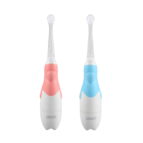 SEAGO Brosse À Dents Électrique Adapté pour 0-3 année Bébé Sécurité Batterie Automatique Dents brosse Imperméable Blanc LED Lumière Cadeau SG513 ► Photo 1/6