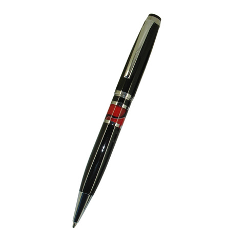 Stylo à bille de style MB avec anneau central rouge en acrylique, stylo à bille noir pour papeterie scolaire et de bureau, cadeaux de promotion, nouvelle collection ► Photo 1/1