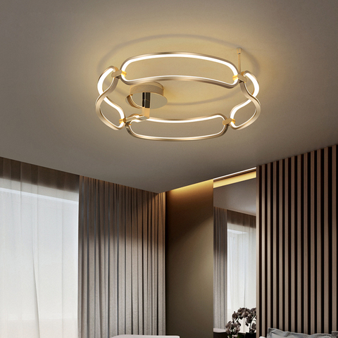 Plafonnier Led industriel en aluminium, éclairage de plafond, éclairage à intensité réglable, design nordique, idéal pour un salon, une chambre à coucher ou une cuisine ► Photo 1/6