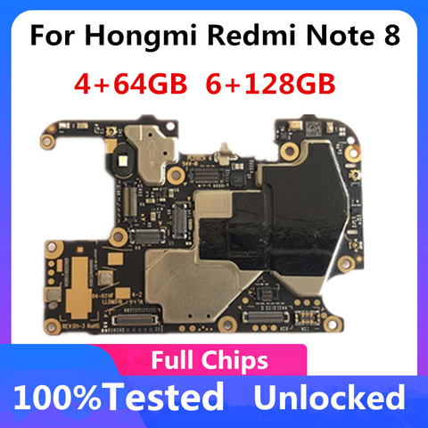 Carte mère 64 go/128 go originale pour Xiaomi Redmi hongmi Note 8, circuit imprimé principal complet avec puces ► Photo 1/1