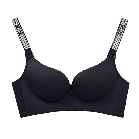 Femmes rassemblées Push Up diamants soutien-gorge Lnlay rose lettre maçonnerie BaldricTop rassembler réglable 32-44 grande taille soutien-gorge ► Photo 1/6