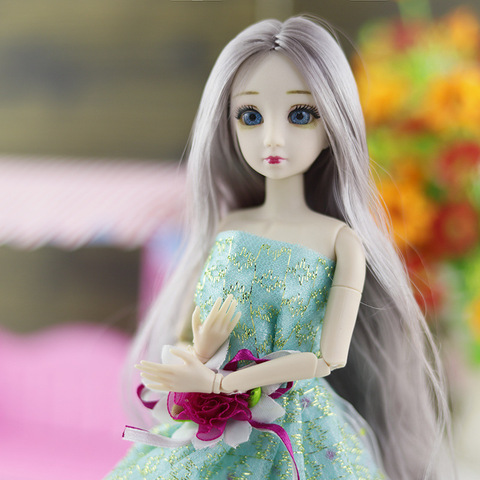 Poupées de princesse pour filles, jouet bricolage pour filles, poupée de mode 2022 BJD, maquillage 3D avec yeux longs, 1/6, nouvelle collection perruque ► Photo 1/6