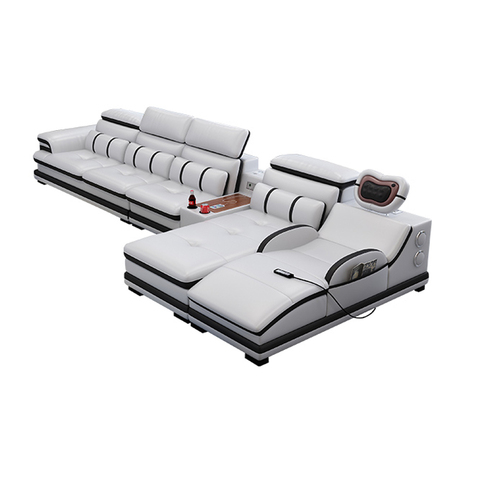 Canapé-lit en cuir véritable avec haut-parleur nordique, système de son, rvb, USB + Bluetooth, rechargeable pour Iphone ► Photo 1/6