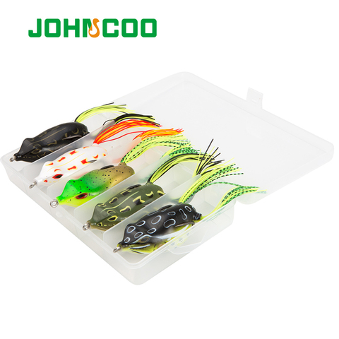 JOHNCOO 5 pièces doux grenouille pêche leurre ensemble 5g 13.5g 17.5g 19g Snakehead LureTopwater pêche leurre basse douce appât ► Photo 1/6