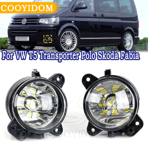 COOYIDOM LED Avant Lampe D'antibrouillards Pour VW T5 Transporteur Multivan Caravelle Polo Ged Crafter Pour Skoda Fabia Roomster L'assemblée ► Photo 1/6