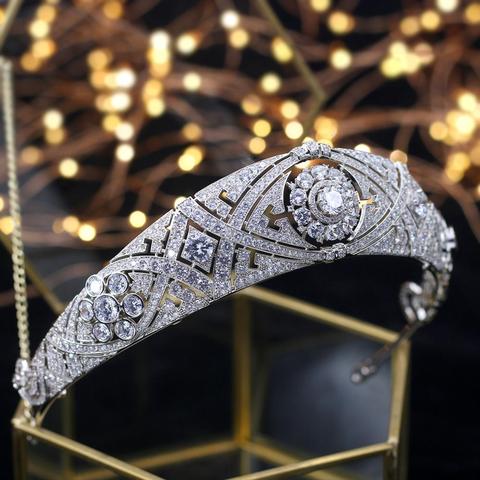 ASNORA – couronne en Zircon pour femme, magnifique diadème de la mariée, mekhan, mark, accessoires pour cheveux, bijoux de mariée ► Photo 1/6