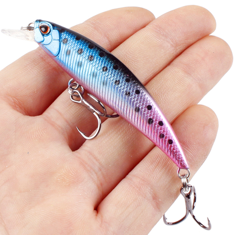 1 pièces coulant vairon leurres de pêche Wobbler 8cm 9g Iscas plastique artificiel dur appât 3D yeux manivelle basse Pesca carpe matériel ► Photo 1/6