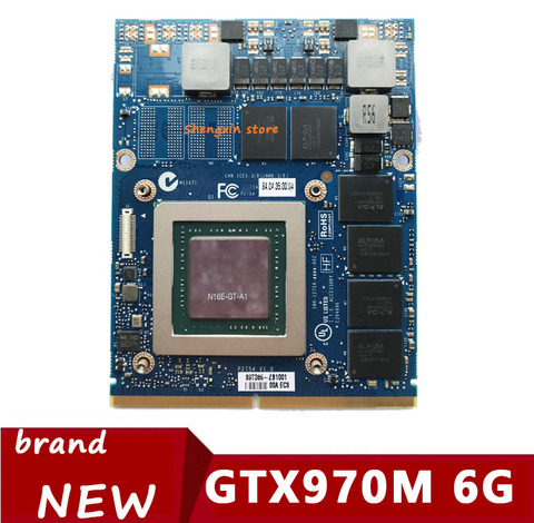 Carte graphique GTX 970M originale GTX970M, 6 go, 6 go, N16E-GT-A1, pour ordinateur portable DELL HP MSI Clevo, Test 100% ► Photo 1/3