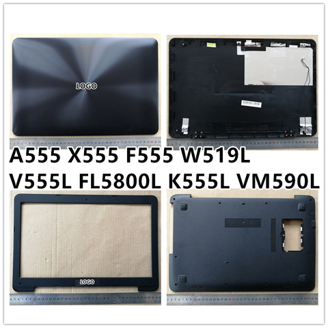 Nouveau pc portable ASUS A555 X555 F555 W519L V555L FL5800L K555L VM590L, coque arrière LCD, lunette avant, charnières, Base inférieure ► Photo 1/6