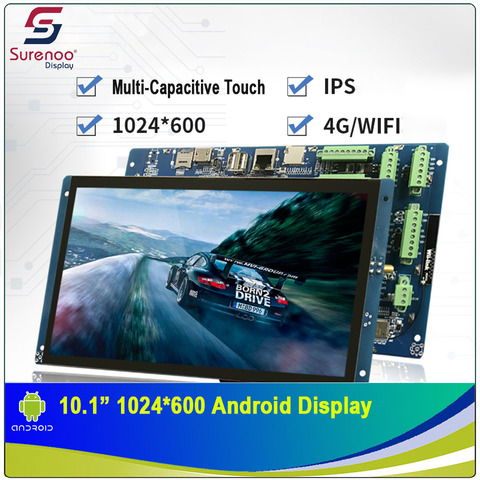 Écran tactile LCD IPS TFT de qualité industrielle 10.1 pouces 1024x600, Module d'affichage avec WIFI 4G et panneau multi-capacitif ► Photo 1/5