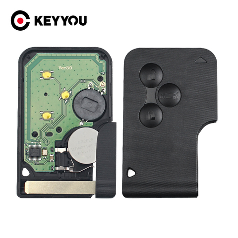 KEYYOU-carte-clé télécommande ultrasonique à 3 boutons, 433mhz, transpondeur PCF7947, pour voiture Renault Megane II, Scenic II, Grand Scenic ► Photo 1/6