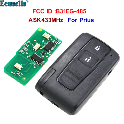 Clé télécommande à 2 boutons, demander, 315MHz, 433MHz, pour voiture Toyota Prius FCC, ID: B31EG-485 TOY43 M0ZB31EG / MOZB31EG ► Photo 1/6