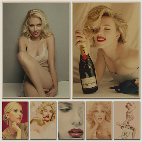 Scarlett Johansson – affiche murale Vintage en papier, 42x30 CM, 30x21 CM, pour la décoration de la maison ► Photo 1/6