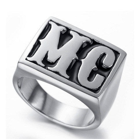 Accessoires Punk MC lettres hommes bague bijoux de fête cadeaux de noël uniques anneaux de moto Cool ► Photo 1/4